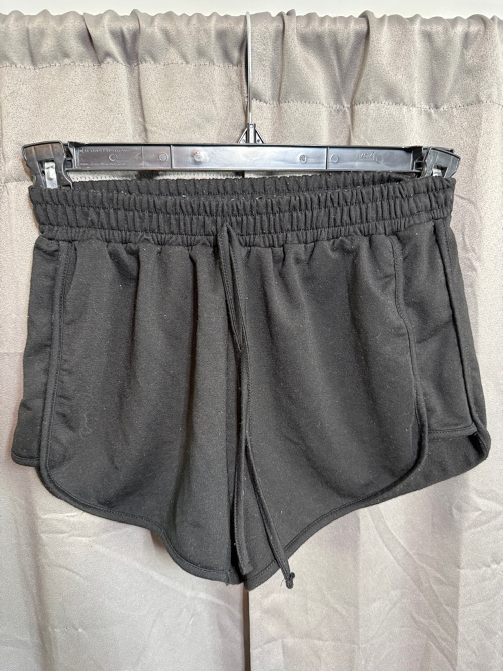 Women's Black Athletic Pull-On Shorts with Drawstring